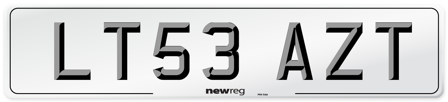 LT53 AZT Number Plate from New Reg